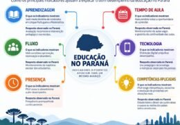 Infográfico sobre a Educação no Paraná.